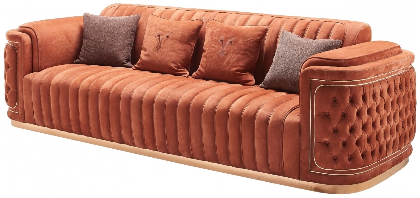 Дизайнерский четырехместный диван ROSEGOLD SOFA (Ткань)